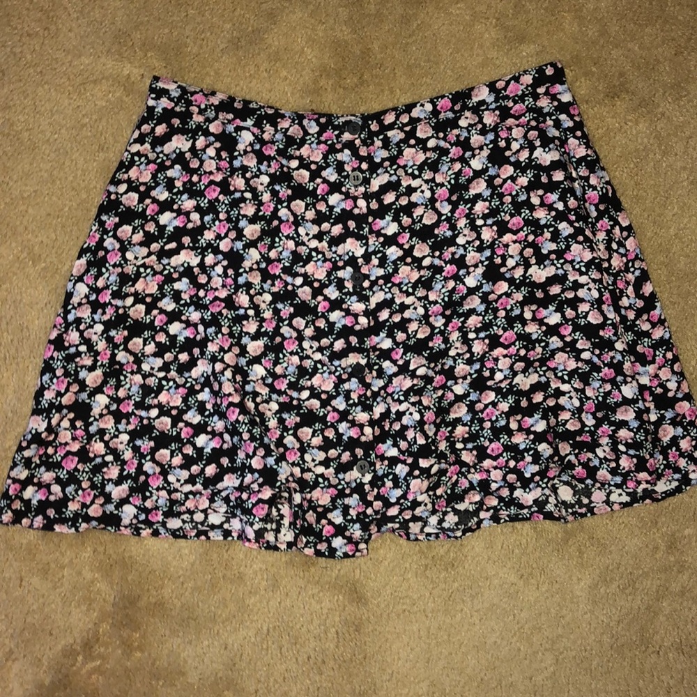 h&m floral skater skirt